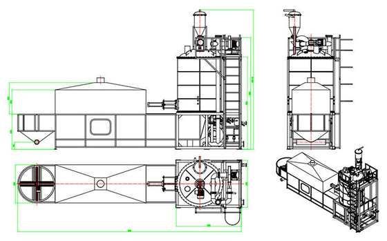 أوتوماتيكي أزرق / أخضر EPS EPU رغوة قبل توسيع آلة أوتسول من الصين مع سرير جاف سائل
